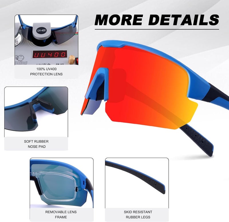 BangLong Polarized Sports Sunglasses for Men Women - UV Protection Sun Glasses for Running Baseball Cycling Bike Fishing - Image 5